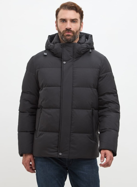Мужской черный пуховик больших размеров