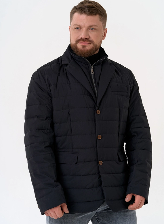 Мужской пуховик со съемной манишкой