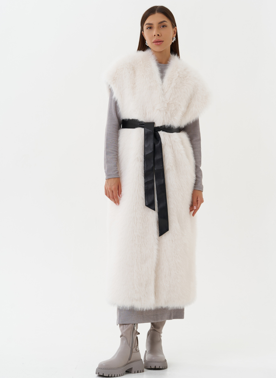 Удлиненный жилет из экомеха