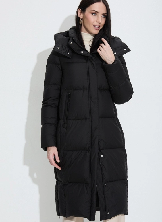 Женский пуховик с капюшоном фото