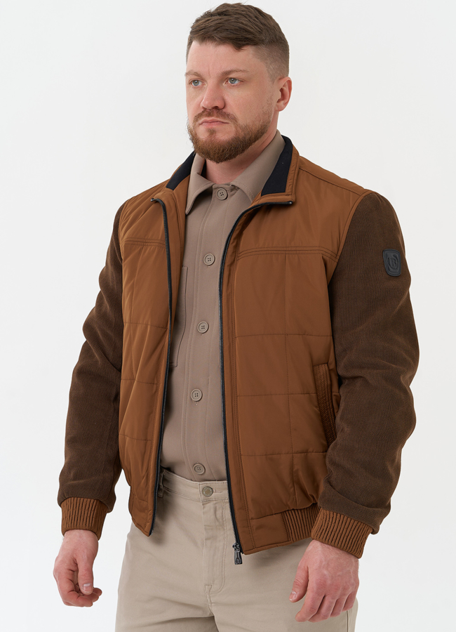 Мужская куртка бомбер коричневого цвета модель № 30271 универмаг малина