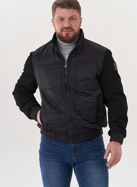 Мужская куртка "бомбер" черного цвета