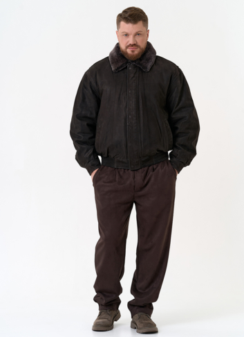 Куртка пилот из натуральной кожи с отделкой из овчины