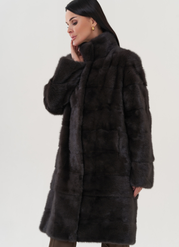 Шуба из норки с воротником стойка Шуба из норки с воротником стойка