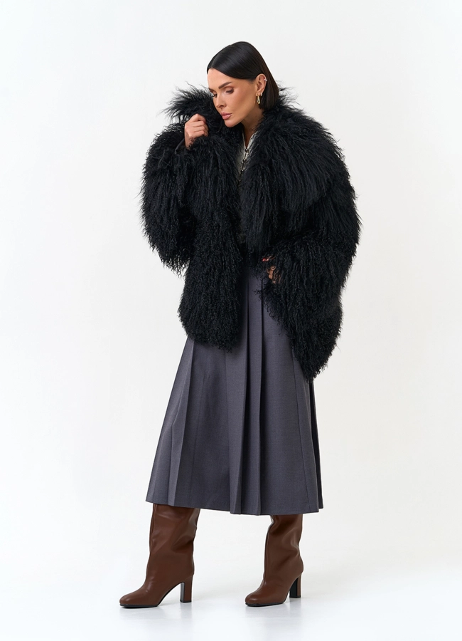 Женская шуба из меха ламы модель № 34468 универмаг малина фото